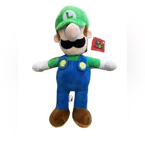 Super Mario 16 Inch Luigi Stuffed Plush Toy Character Nintendo NEW‎